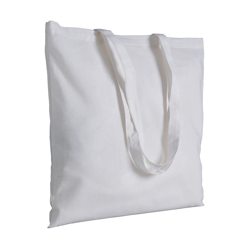 shopper in cotone bianco senza soffietti manici cotone