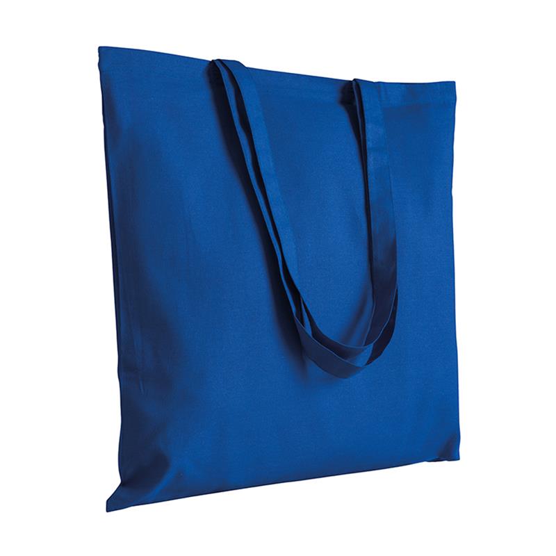 shopper in cotone blu royal senza soffietti manici cotone