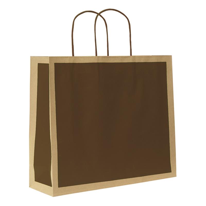 Shopper Carta Kraft Avana Manico Cordino Ritorto